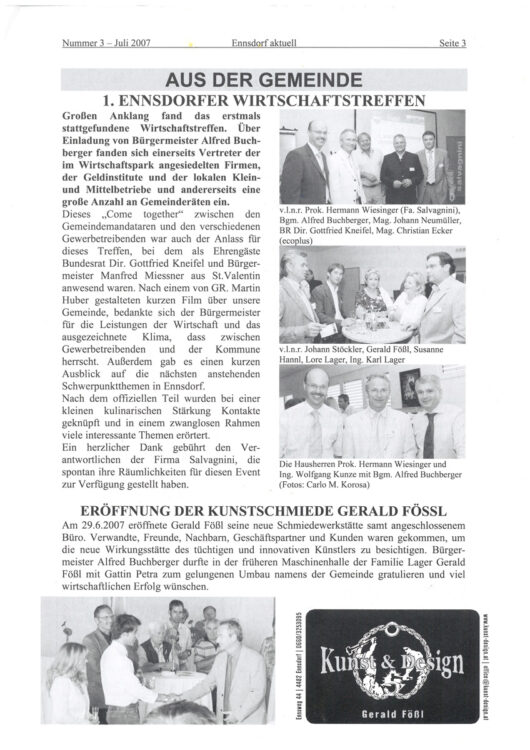 Zeitungsbericht Ennsdorf Aktuell 2007