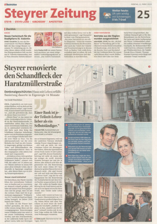 Zeitungsbericht Steyrer Zeitung 2019